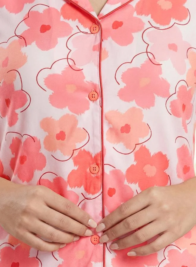 ميش طقم بيجاما من بنطال وبلوزة بطبعة زهور